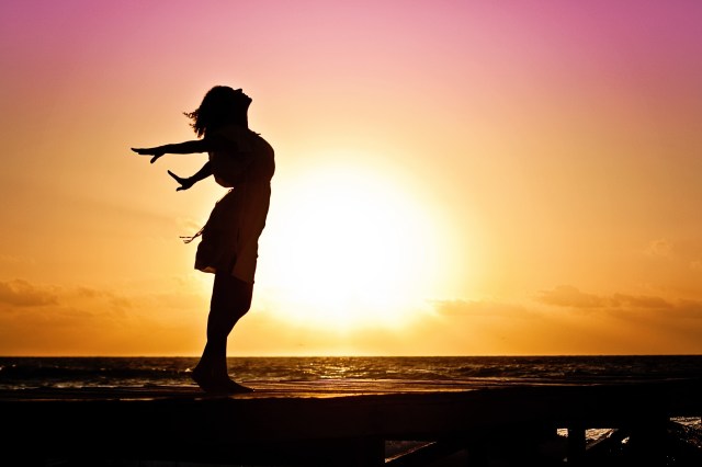 woman at sunrise